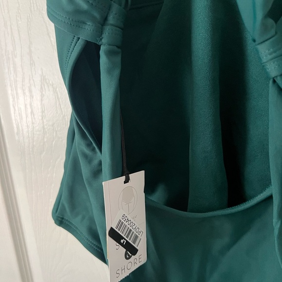 Shade & Shore Women’s One Shoulder Plunge Neck One Piece Swimsuit NWT - Picture 6 of 6